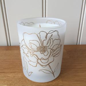 Stoneglow Scented Candle Day Flower New Collection White Linen & Cotton