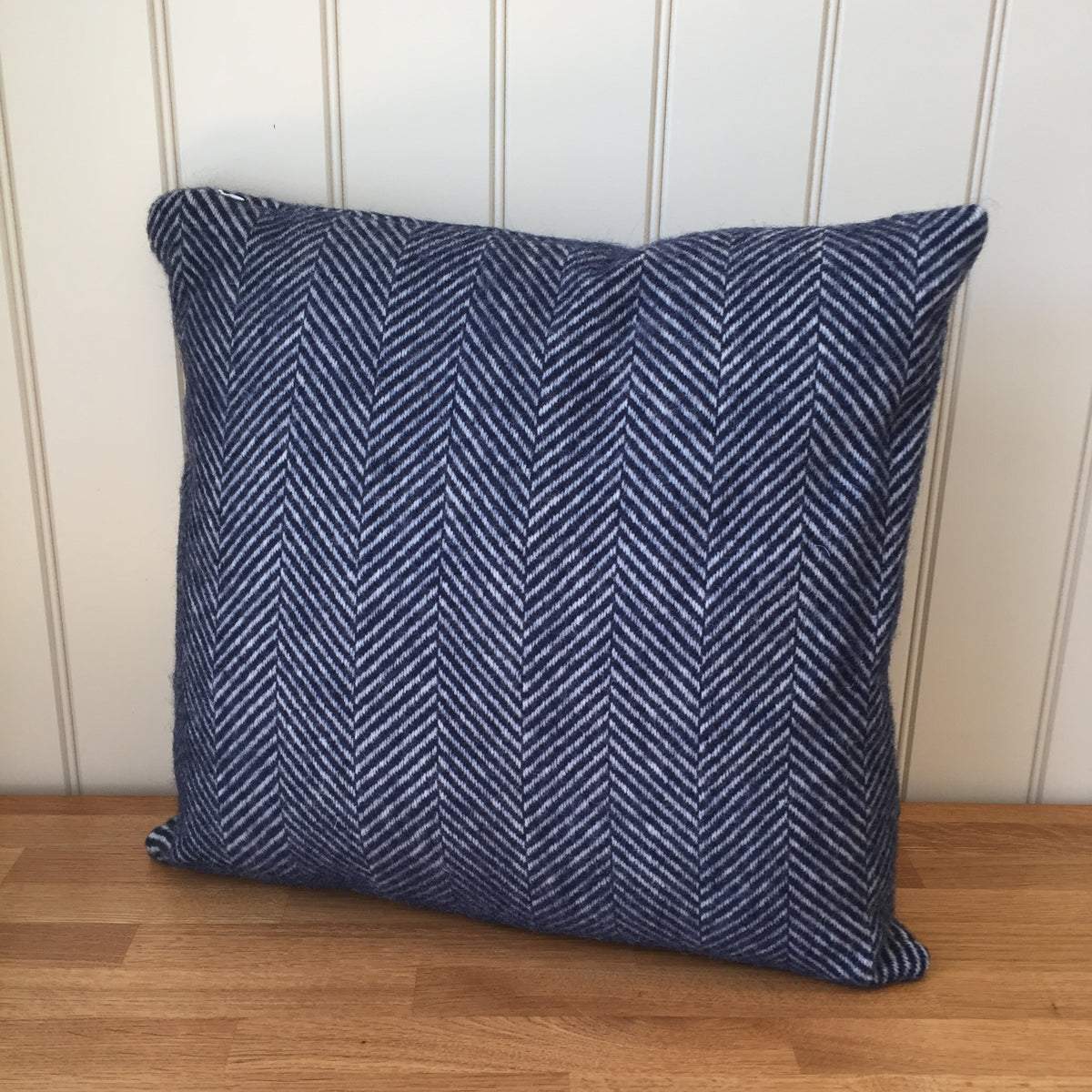 Tweedmill Fishbone Cushion Navy Pure New Wool – Bells Cottage Interiors
