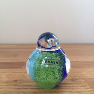 Svaja Basil Bird Blue/Green Glass Ornament Paperweight