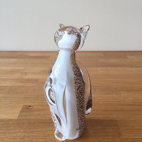 Svaja Camilla Cat Ginger/White Medium Glass Ornament Paperweight