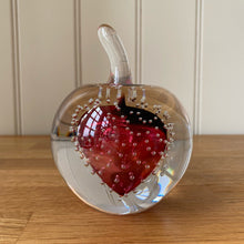 Load image into Gallery viewer, Svaja Forbidden Fruit Paperweight Pink Bubbles Glass Ornament