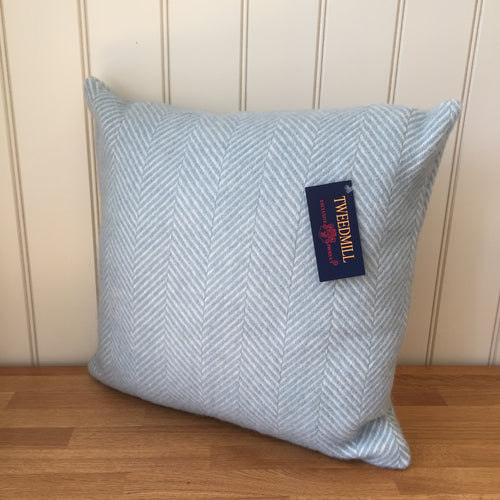 Tweedmill Pure New Wool Cushion Fishbone Duck Egg