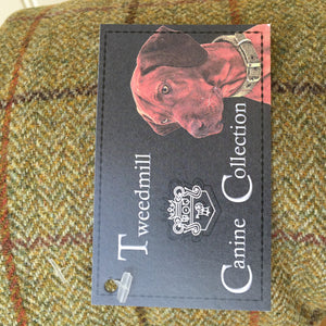 Tweedmill Luxury Dog Travel Bed with Waterproof Base - Olive/Tweed