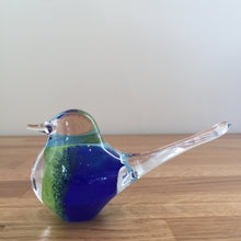 Load image into Gallery viewer, Svaja Basil Bird Blue/Green Glass Ornament Paperweight