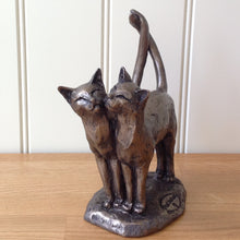 Load image into Gallery viewer, Two&#39;s Company Bronze Frith Cat Bronze Sculpture By Paul Jenkins
