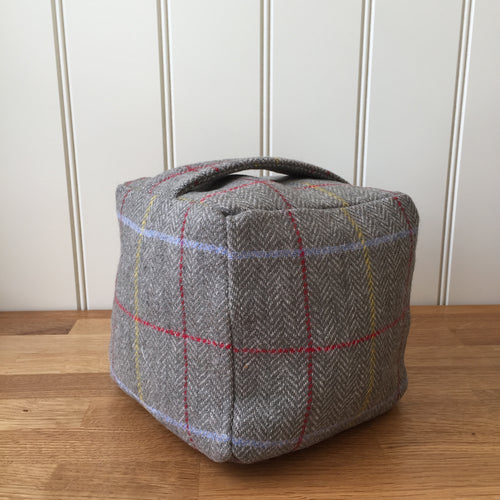 Tweedmill Tweed Square Door Stop - Tweed/Red