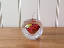 Load image into Gallery viewer, Svaja Forbidden Fruit Paperweight Red/Gold Bubbles Glass Ornament