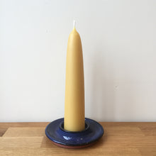 Load image into Gallery viewer, Pottery Candle Holder Dish Glazed Deep Blue