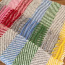 Load image into Gallery viewer, Tweedmill Baby Pram Blanket - Rainbow Grey Stripe 100% Pure New Wool