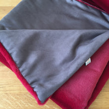 Load image into Gallery viewer, Tweedmill Faux Fur Throw/Suede Back - Ruby/Charcoal