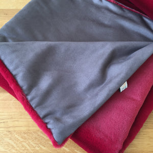 Tweedmill Faux Fur Throw/Suede Back - Ruby/Charcoal