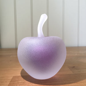 Svaja Forbidden Fruit Paperweight Violet Frosted Glass Ornament