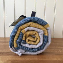 Load image into Gallery viewer, Tweedmill Polo Picnic Rug with Waterproof Backing and Carry Strap - Block Check Ink &amp; Yellow