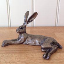Load image into Gallery viewer, Harvey Hare Lying Bronze Frith Sculpture By Paul Jenkins
