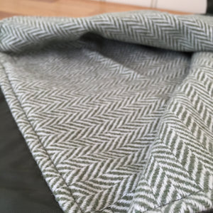 Tweedmill Walker Companion  Picnic Rug Waterproof Backed - Tweed Herringbone Olive Small