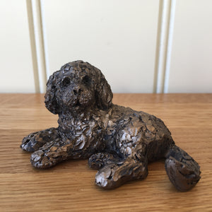 Pickwick Cockapoo Lying Bronze Frith Sculpture By Adrian Tinsley MINIMA
