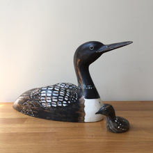 Load image into Gallery viewer, Archipelago Great Northern Diver With Chick Wood Carving
