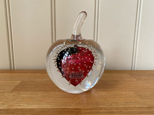 Svaja Forbidden Fruit Paperweight Pink Bubbles Glass Ornament