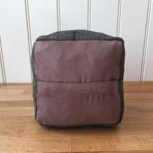 Load image into Gallery viewer, Tweedmill Tweed Square Door Stop - Tweed/Chocolate
