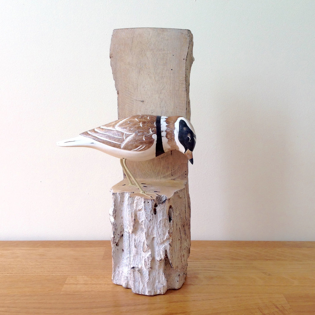 Archipelago Plover On Post Wood Carving