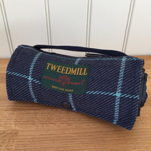 Load image into Gallery viewer, Tweedmill Walker Companion Picnic Rug Waterproof Backed - Navy Tweed Small