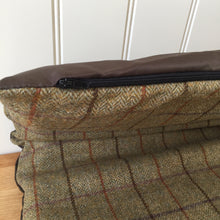 Load image into Gallery viewer, Tweedmill Luxury Dog Travel Bed with Waterproof Base - Olive/Tweed