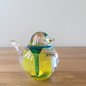 Svaja Basil Bird Yellow Glass Ornament Paperweight