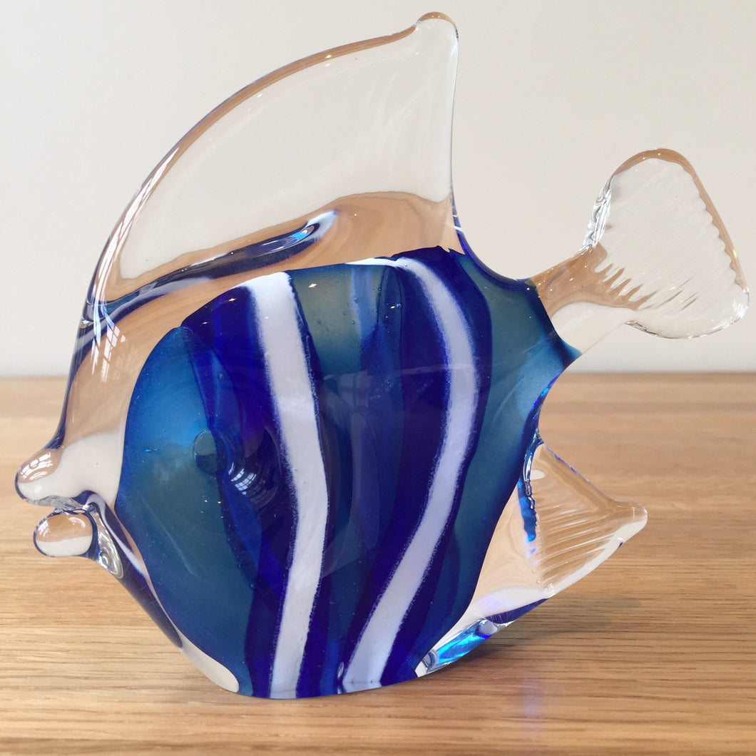 Svaja Clara Clown Fish Blue Glass Ornament Paperweight