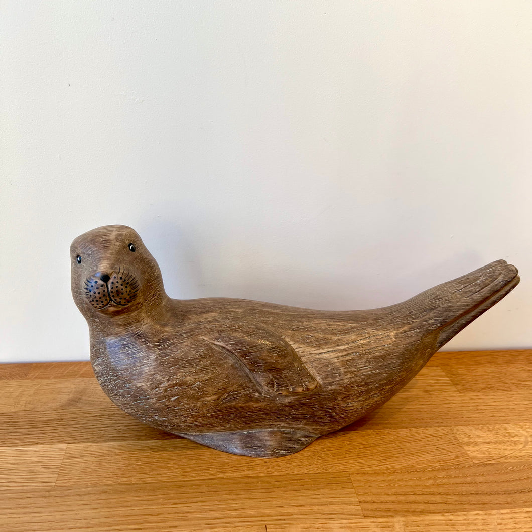 Archipelago Seal Basking Wood Carving