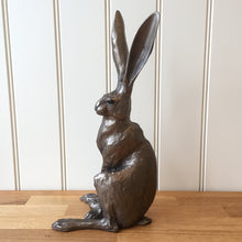 Load image into Gallery viewer, Sitting Hare Bronze Frith Sculpture By Paul Jenkins