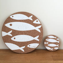 Load image into Gallery viewer, Cork White Fish Placemat Set Of 4
