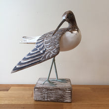 Load image into Gallery viewer, Archipelago Green Sandpiper Preening Wood Carving