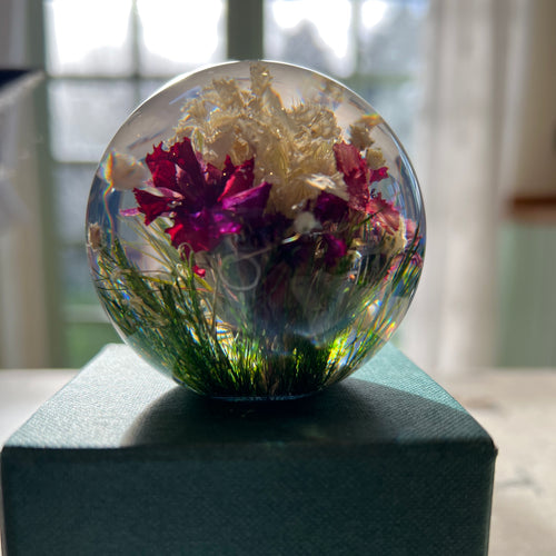 Botanical Mixed Flora Small Paperweight Made With Real Mixed Flora
