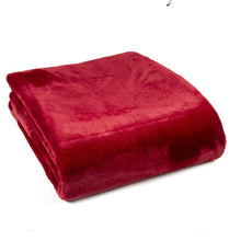 Load image into Gallery viewer, Tweedmill Faux Fur Throw/Suede Back - Ruby/Charcoal