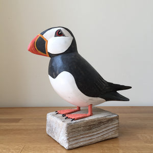 Archipelago Puffin Straight Wood Carving