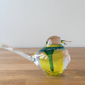Svaja Basil Bird Yellow Glass Ornament Paperweight