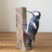 Load image into Gallery viewer, Archipelago Greater Spotted Woodpecker Wood Carving