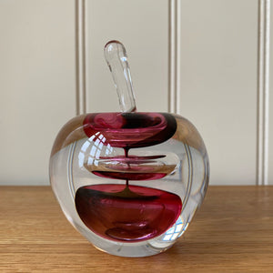 Svaja Forbidden Fruit Paperweight Red Glass Ornament