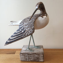 Load image into Gallery viewer, Archipelago Green Sandpiper Preening Wood Carving