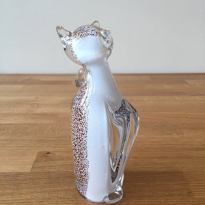 Svaja Camilla Cat Ginger/White Medium Glass Ornament Paperweight
