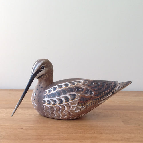 Archipelago Snipe Sitting Wood Carving
