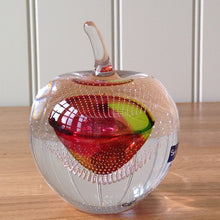 Load image into Gallery viewer, Svaja Forbidden Fruit Paperweight Red/Gold Bubbles Glass Ornament