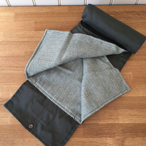 Tweedmill Walker Companion  Picnic Rug Waterproof Backed - Tweed Herringbone Olive Small