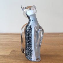 Load image into Gallery viewer, Svaja Camilla Cat Black/White Medium Glass Ornament Paperweight