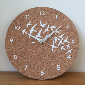 Cork Clock Swallows