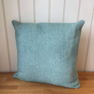 Tweedmill Fishbone Cushion Sea Green Pure New Wool