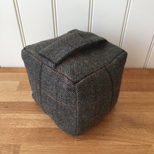 Load image into Gallery viewer, Tweedmill Tweed Square Door Stop - Tweed/Chocolate