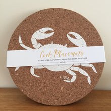 Load image into Gallery viewer, Cork Crab Placemats Set Of 4