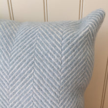 Load image into Gallery viewer, Tweedmill Pure New Wool Cushion Fishbone Duck Egg