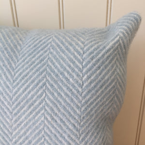 Tweedmill Pure New Wool Cushion Fishbone Duck Egg